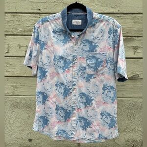 7 Diamonds Floral Blue and Pink Men's Shirt